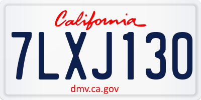 CA license plate 7LXJ130