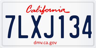 CA license plate 7LXJ134