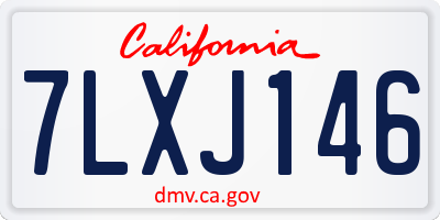 CA license plate 7LXJ146