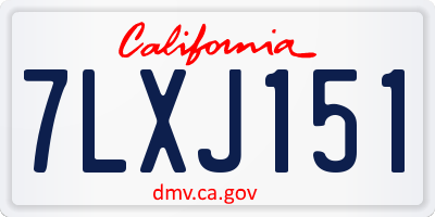 CA license plate 7LXJ151