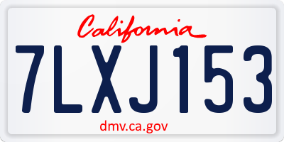 CA license plate 7LXJ153