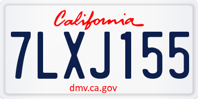 CA license plate 7LXJ155