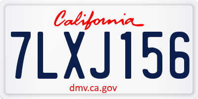 CA license plate 7LXJ156