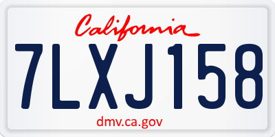 CA license plate 7LXJ158