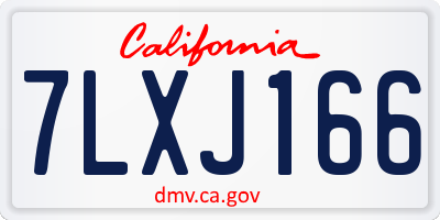 CA license plate 7LXJ166