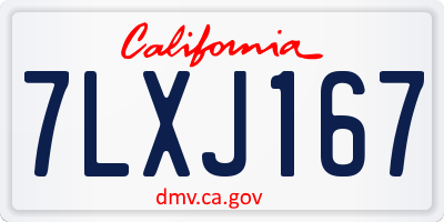 CA license plate 7LXJ167