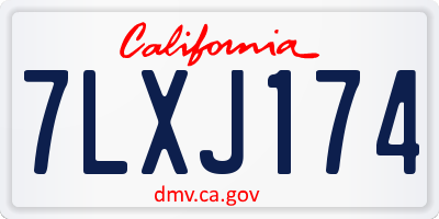 CA license plate 7LXJ174