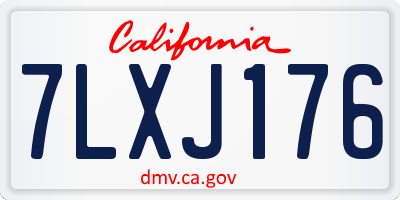 CA license plate 7LXJ176