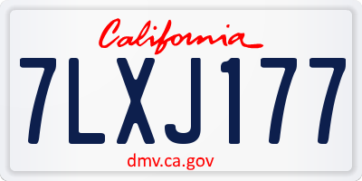 CA license plate 7LXJ177