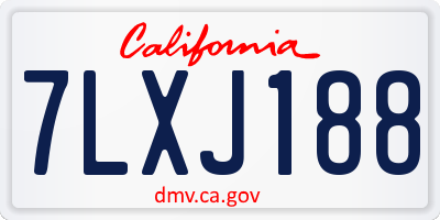 CA license plate 7LXJ188