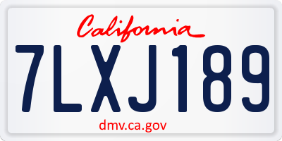 CA license plate 7LXJ189