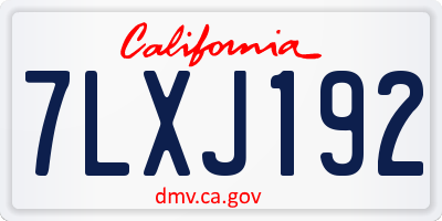 CA license plate 7LXJ192