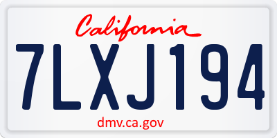 CA license plate 7LXJ194