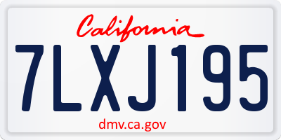 CA license plate 7LXJ195