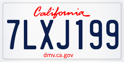 CA license plate 7LXJ199