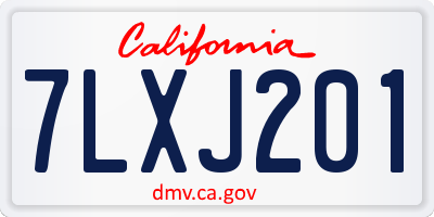 CA license plate 7LXJ201