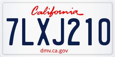 CA license plate 7LXJ210