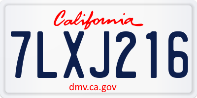 CA license plate 7LXJ216