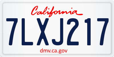 CA license plate 7LXJ217