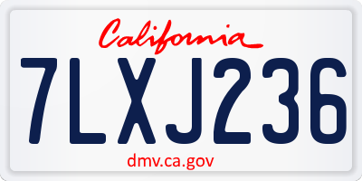 CA license plate 7LXJ236