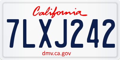 CA license plate 7LXJ242