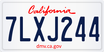 CA license plate 7LXJ244