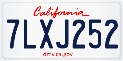 CA license plate 7LXJ252