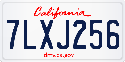 CA license plate 7LXJ256