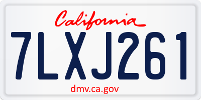 CA license plate 7LXJ261