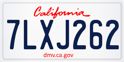CA license plate 7LXJ262