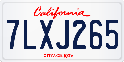 CA license plate 7LXJ265