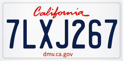 CA license plate 7LXJ267