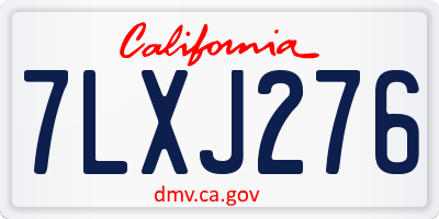 CA license plate 7LXJ276