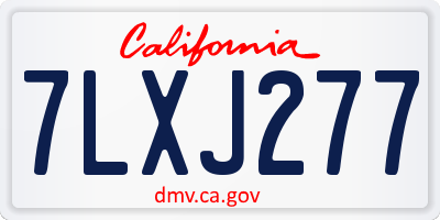 CA license plate 7LXJ277