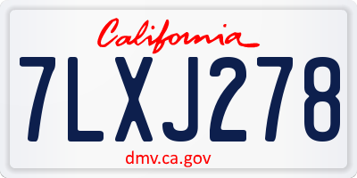 CA license plate 7LXJ278