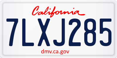 CA license plate 7LXJ285