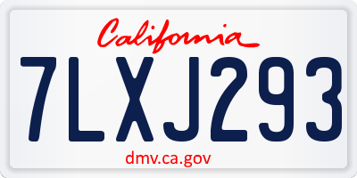 CA license plate 7LXJ293