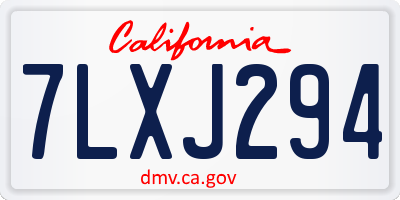 CA license plate 7LXJ294