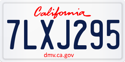 CA license plate 7LXJ295