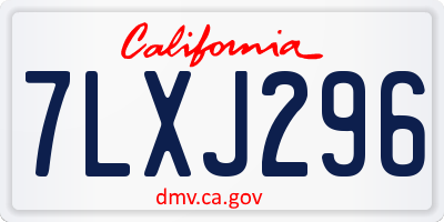 CA license plate 7LXJ296
