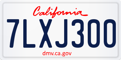 CA license plate 7LXJ300