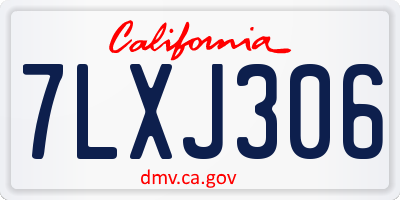 CA license plate 7LXJ306