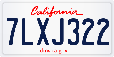 CA license plate 7LXJ322
