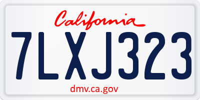 CA license plate 7LXJ323
