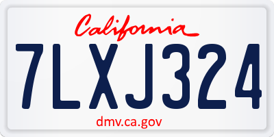 CA license plate 7LXJ324