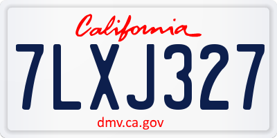 CA license plate 7LXJ327