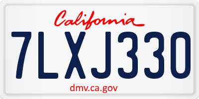 CA license plate 7LXJ330