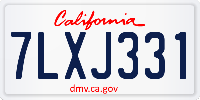 CA license plate 7LXJ331