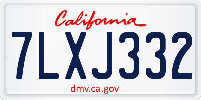 CA license plate 7LXJ332