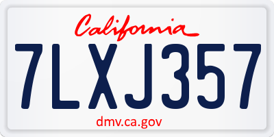 CA license plate 7LXJ357